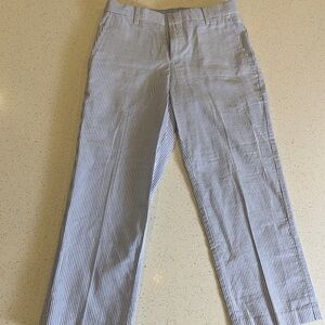 Izod Men's Blue and White Striped Chinos